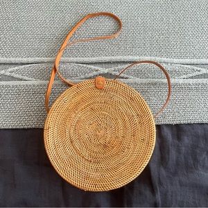 Wicker Bag with Button Closure